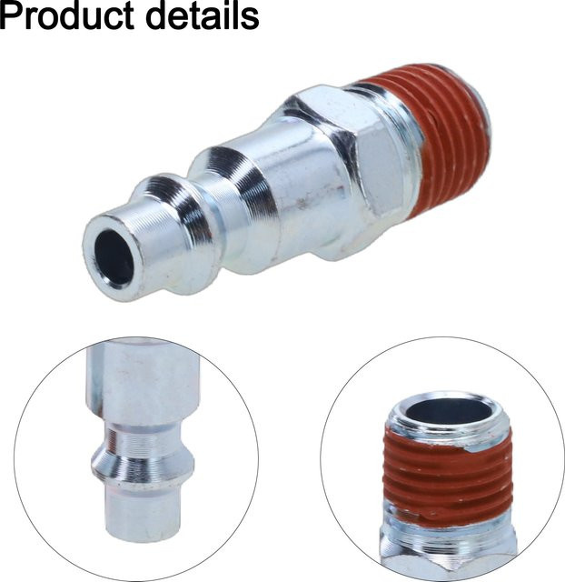 DAZZLEEX 5er Set Luftschlauch-Steckverbinder mit 1/4 Zoll NPT Außengewinde in Silber für Kompressoren und Druckluftwerkzeuge - Bild 1