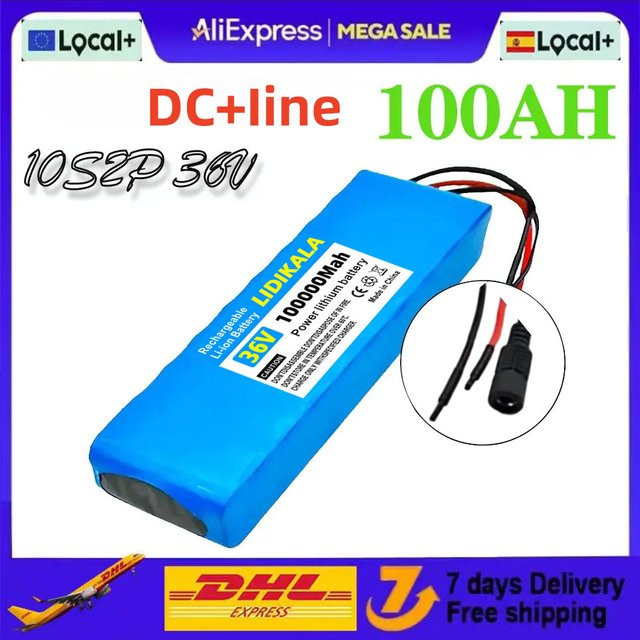 36V 100Ah Hochkapazitäts-Lithium-Ionen-Akku 10S2P in Blau für Elektrofahrräder und Elektroroller - Bild 1