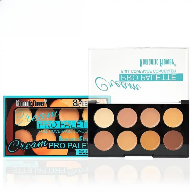 Romantic Flower Concealer-Palette, 8 Farben, Volldeckend, Unisex - Bild 1
