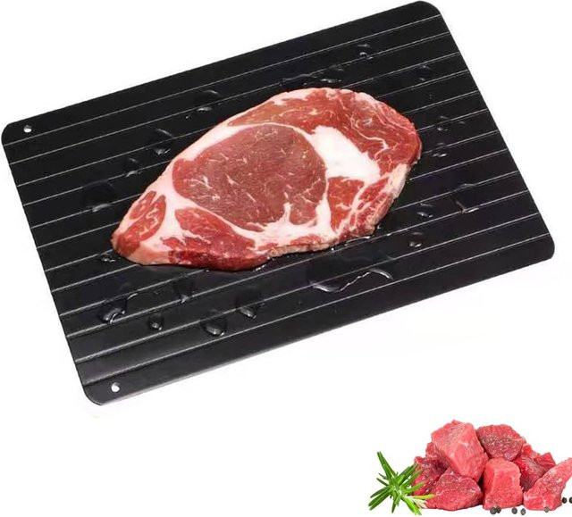 FEB.WIND Aluminium Auftautablett in Silber, rechteckiges Auftauplateau für Fleisch, Fisch und Gemüse - Bild 1
