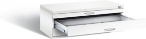 C+P Flachablageschrank Serie 7100_7200 in Verkehrsweiß, H x B x T: 42,0 x 110,0 x 76,5 cm - Bild 1
