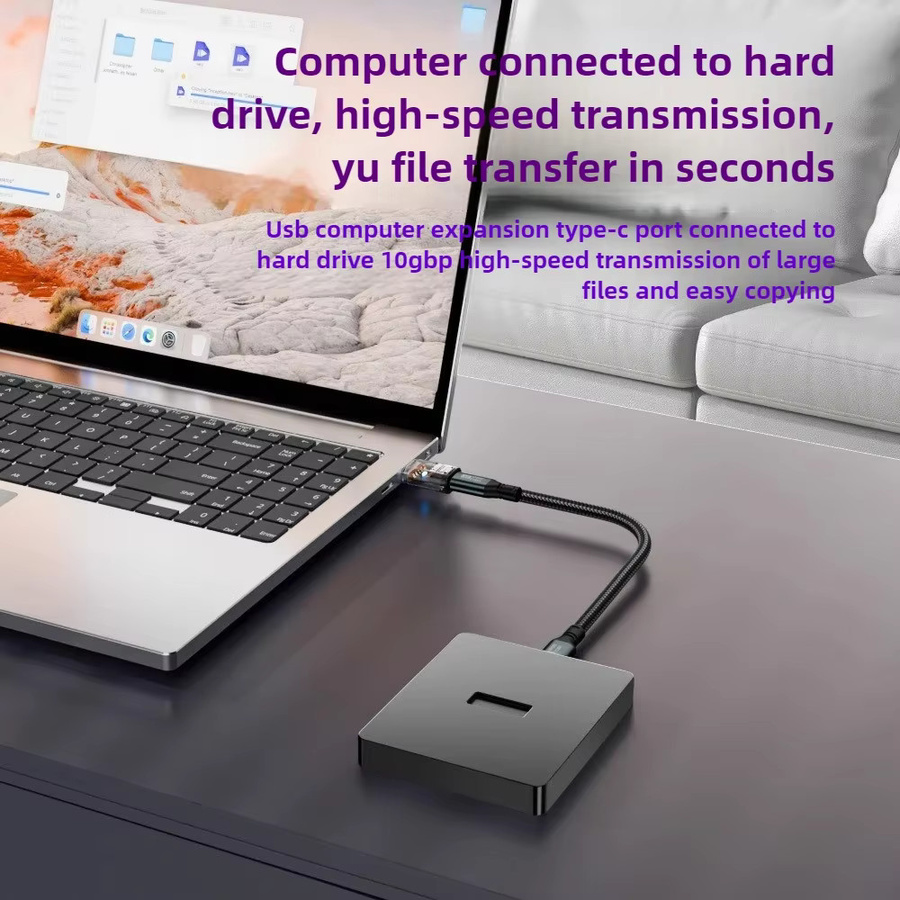USB-C-Adapter mit USB 3.2 OTG, 120W Schnellladefunktion und 10GB Hochgeschwindigkeits-Daten- sowie Audioübertragung, transparent - Bild 4