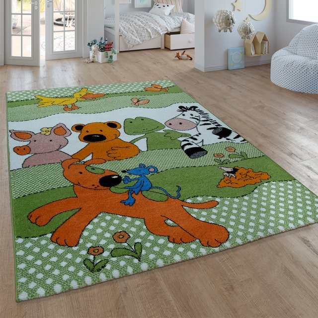 Kinderteppich Die lieben sieben in Grün, B: 80 cm, L: 150 cm - Bild 1