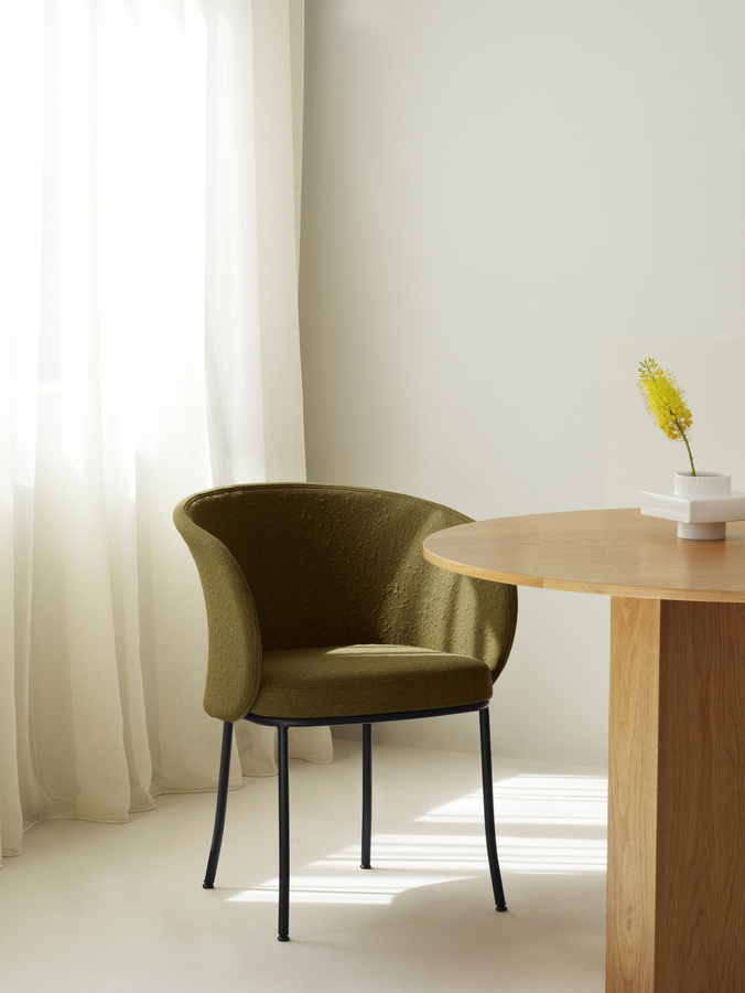 Normann Copenhagen Knit Sessel in Schwarz mit Strickoptik und Stahlgestell - Bild 3
