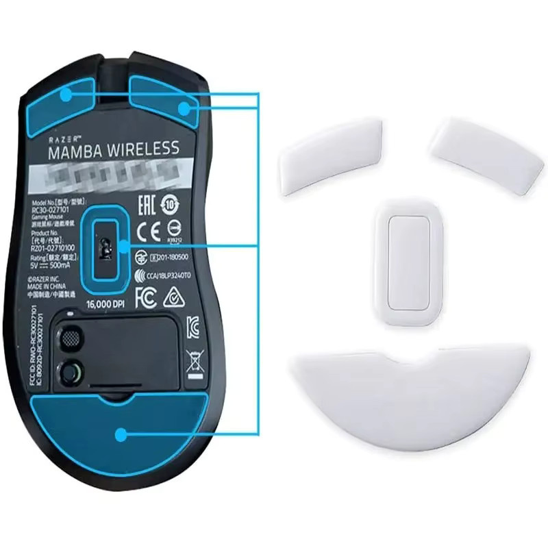 Set weiße Mausfüße-Aufkleber für Logitech G302 G303 G304 G305 G402 G405 GPRO G502 G502X G903 GPW Maus-Skates und Fußpolster - Bild 2
