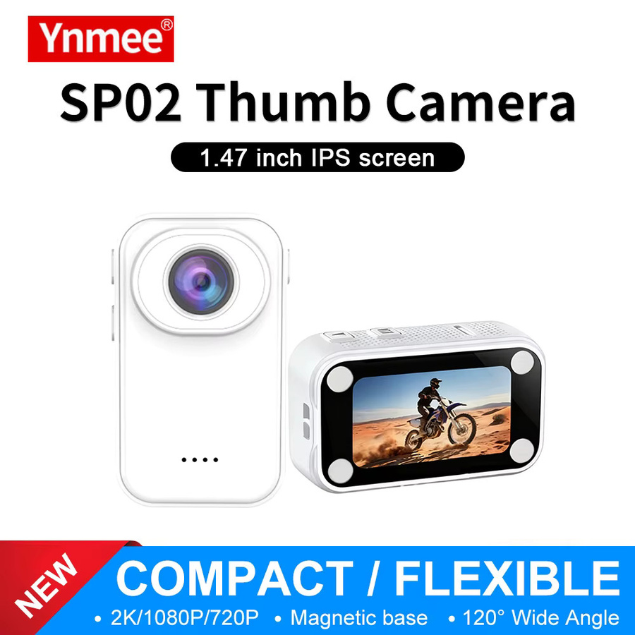 Ynmee SP02 Mini Daumen Action Kamera 2K mit 1,47 Zoll Display, tragbare magnetische Sport DV Cam für Foto und Video - Bild 3