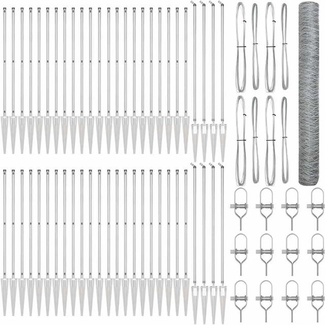 vidaXL Zaunpfosten aus Stahl in Silber, Höhe: 120 cm, Breite: 100 cm - Bild 1