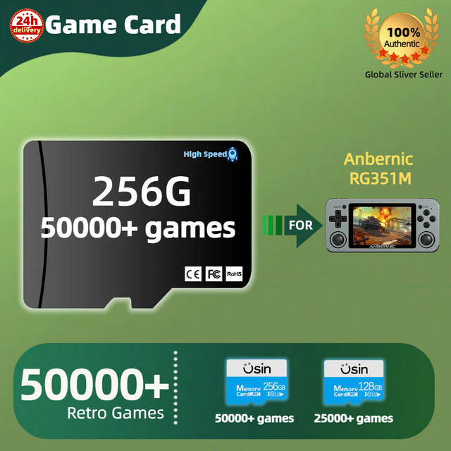 Anbernic SD Speicherkarte mit 256 GB für Retro Spiele, kompatibel mit Anbernic RG351M und RG351P - Bild 1