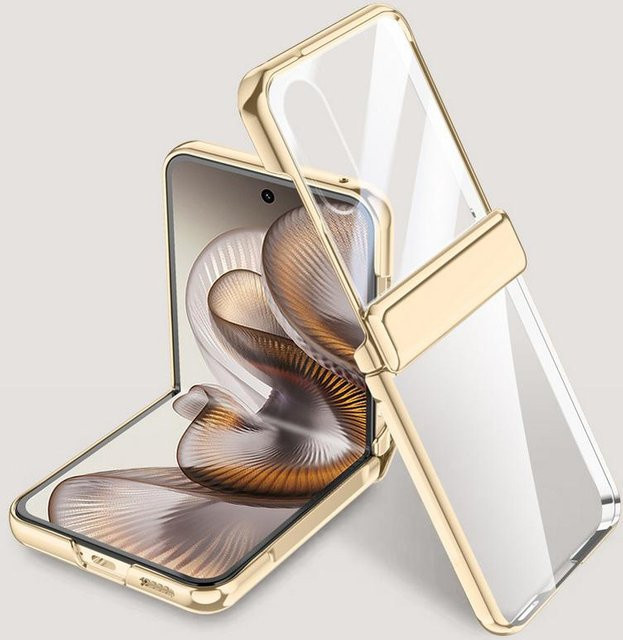 Schutzhülle für Xiaomi Mix Flip 2 mit gehärtetem Glas und Rundum-Kameraschutz in Gold - Bild 1