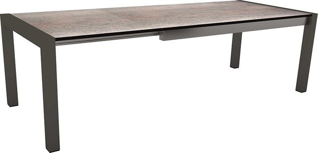 Stern Ausziehtisch Silverstar 2.0 aus Aluminium in Anthrazit mit Tischplatte Dekor Smoky, B/T/H: 214 x 100 x 75 cm (ausziehbar auf 294 cm) - Bild 1