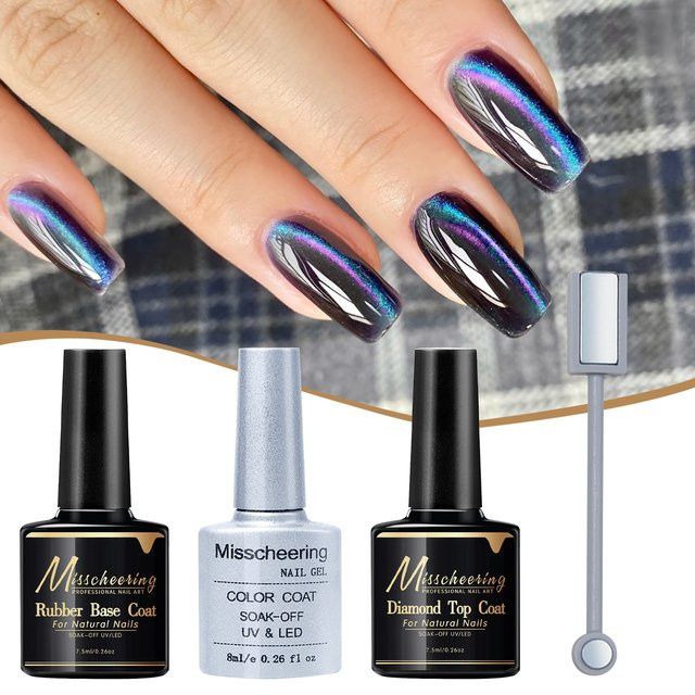 Misscheering Gel-Nagellack-Set, Lila-Blau, Magnetgel - Bild 1