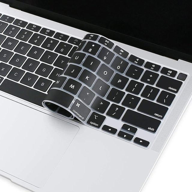 Wasserdichte Silikon-Tastaturabdeckung für Apple MacBook Air 13 Zoll (Modelle 2020, 2021, 2022, A2337, M1, A2179) in Transparent - Bild 1