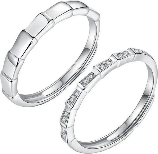 Lucky Star Jewelry Ringe Set, Messing, Zirkonia, Unisex, weiß - Bild 1