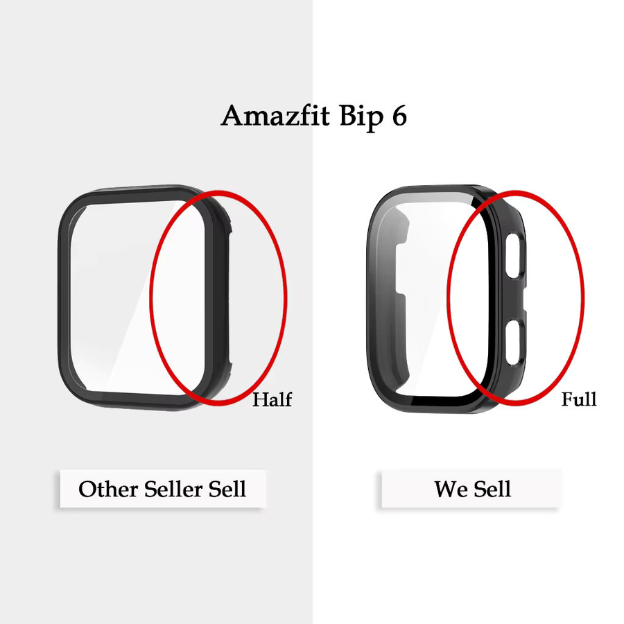 Amazfit Bip 6 Smartwatch Zubehör, PC Abdeckung, Screen Protector, Schwarz - Bild 3