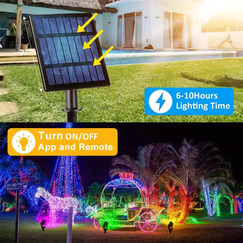 VENUSWING RGB Solar Spotlight Outdoor, Wasserdichter Solar Gartenstrahler mit Farbwechsel und Fernbedienung, Schwarz, Multicolor - Bild 2
