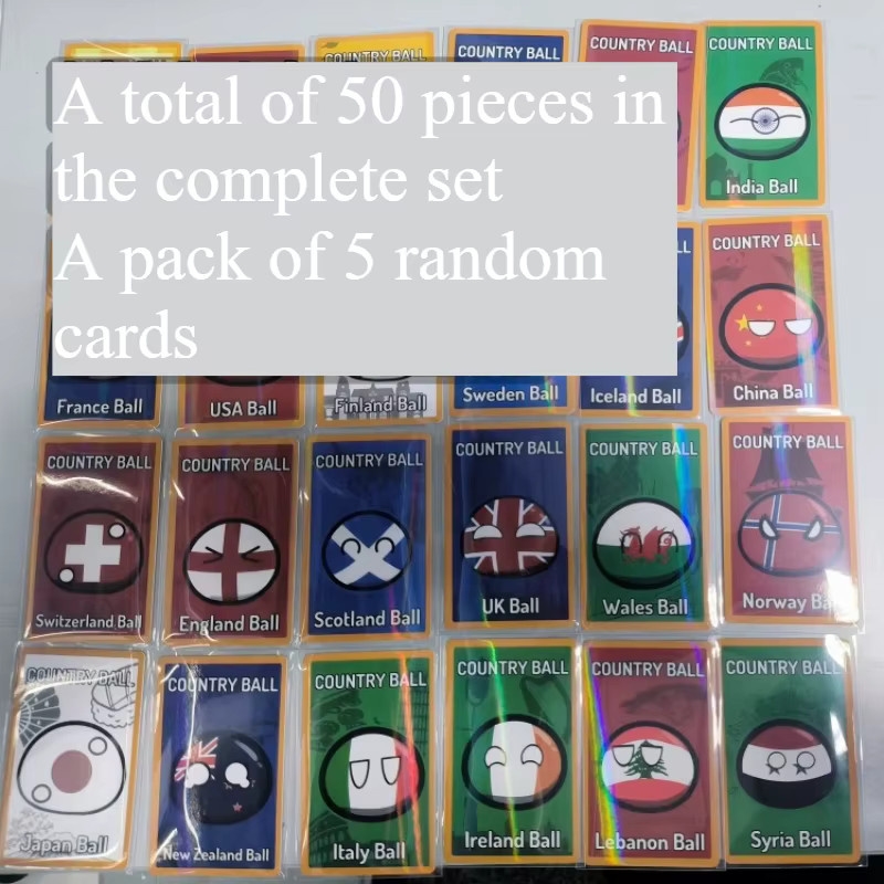 Tomoontoy Countryballs-Kartenpuppe, Ballfigur, 5-teiliges Set - Bild 1