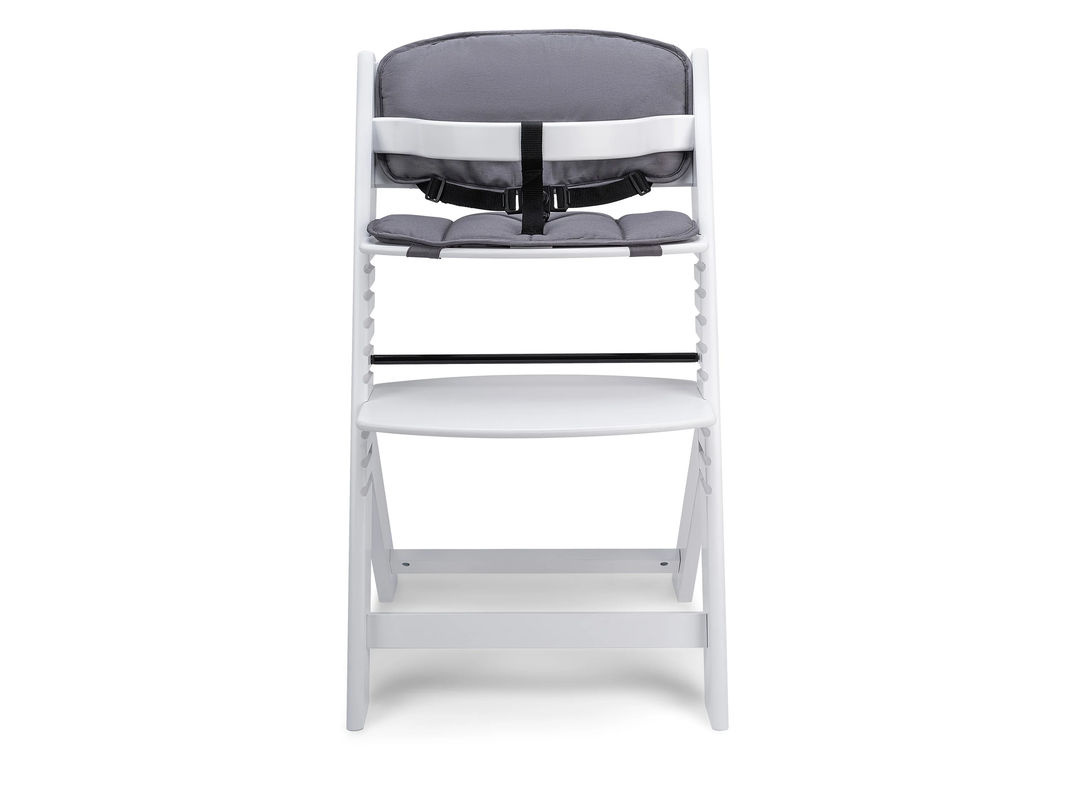 OSANN Hochstuhl Jill aus Buche in Weiss mit grauem 2-teiligem Polster-Set - Bild 2