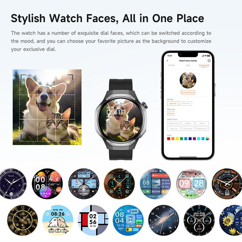 ZODVBOZ Smartwatch, Silikon, schwarz, Herren - Bild 4
