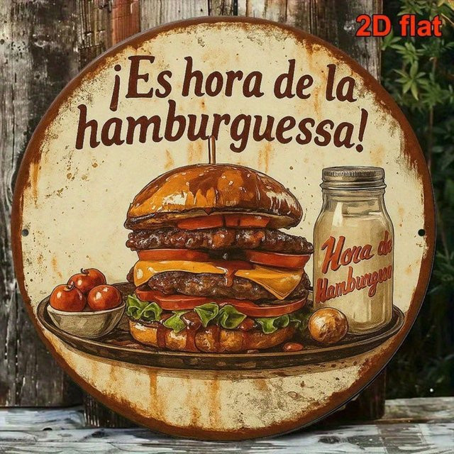 CIFBUY Vintage Metall-Wandkunst Retro-Aluminiumschild in Multicolour, B/H: 20,3 x 20,3 cm - Bild 1