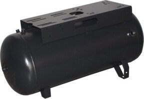 Aerotec Druckluftkessel liegend, 90 l, 11 bar, Schwarz mit breiter 2-stufiger Konsole - Bild 1
