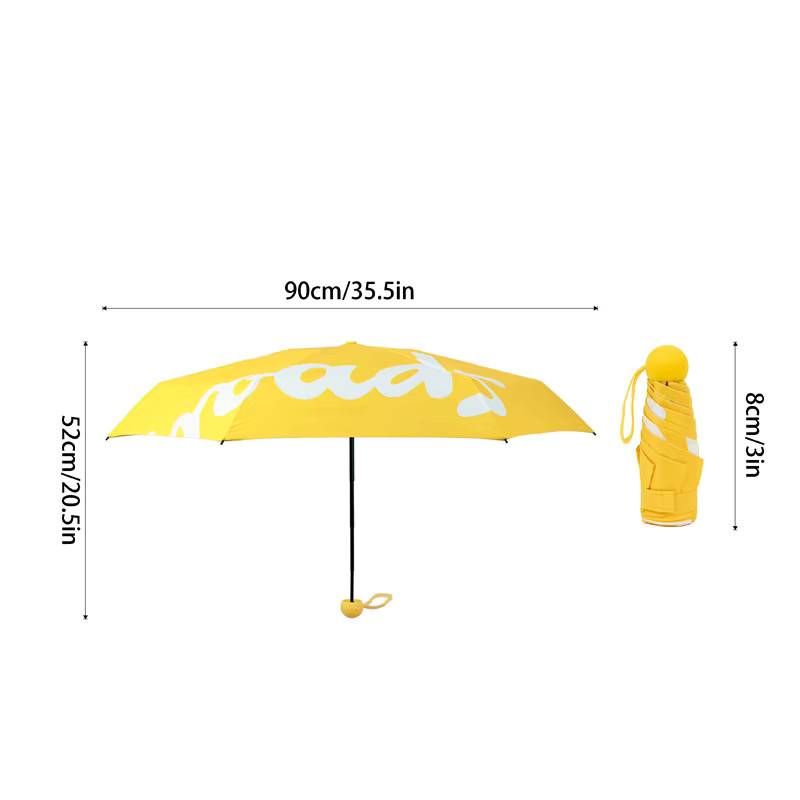 Tragbarer Mini-Regenschirm von zhiroads als faltbarer Reise-Sonnenschutz in Green und Yellow - Bild 1