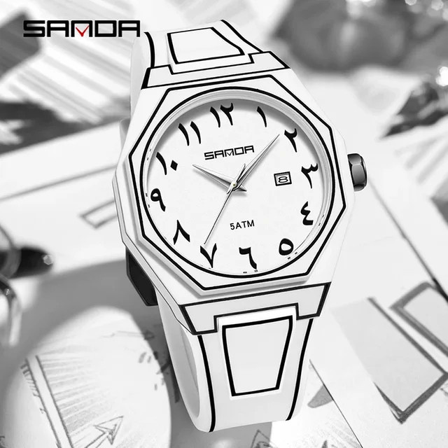 SANDA Armbanduhr Quarz, Datum, Beleuchtung, Schwarz, Herren - Bild 1