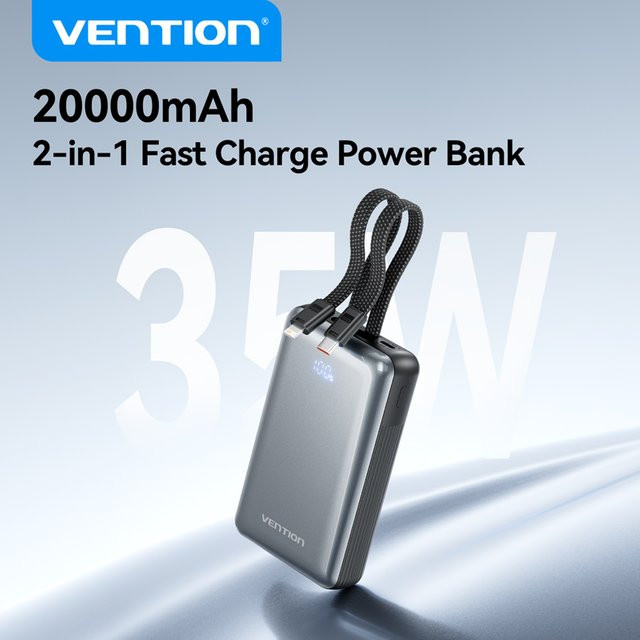 Vention Powerbank mit 20000mAh und 35W PD Schnellladung in Grau - Bild 1