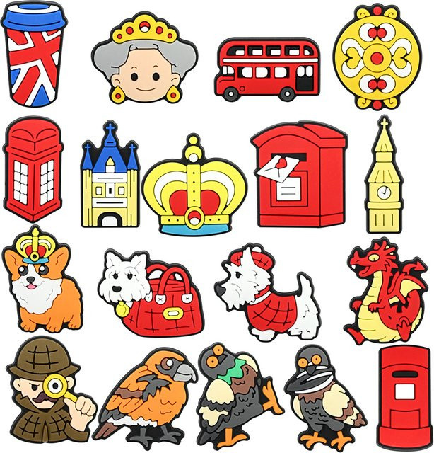 Lanxi League Schuhanhänger Cartoon London Queen Corgi, Kinder - Bild 1