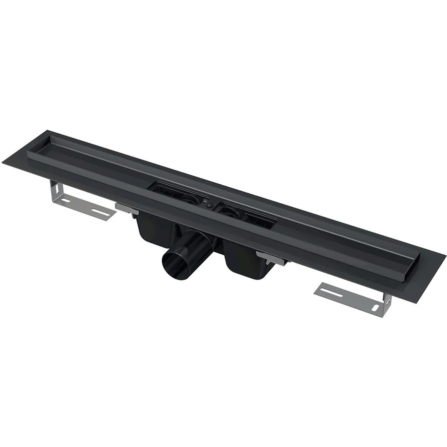 Alcadrain APZ1BLACK Duschrinne mit Rand aus Edelstahl, Schwarz-Matt, Länge: 850 mm - Bild 2