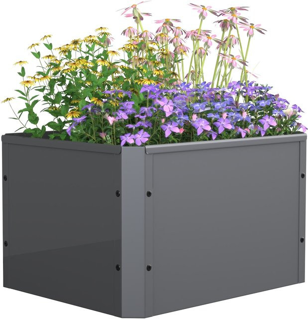 VCM Hochbeet Balora M aus Metall in Anthrazit, rechteckiger Pflanzkasten für Balkon, Terrasse und Garten, B/T/H: 50 x 40 x 30 cm - Bild 1