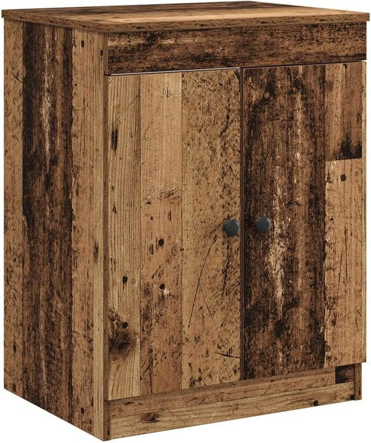 vidaXL Badezimmerschrank Altholz-Optik in Braun mit Scharniertüren und Regalböden, B/T/H: 54 x 41 x 70 cm - Bild 1