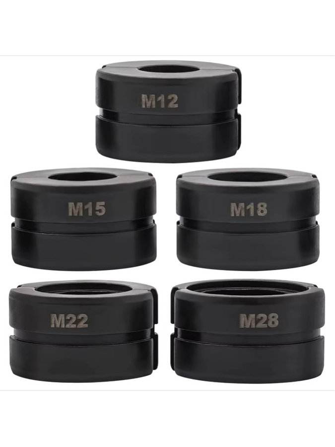 Bymaocar 5-teiliges Rohrpresswerkzeuge und Pressbacken-Set aus Cr40 Stahl für M12 M15 M18 M22 M28 Kupferrohre in Schwarz - Bild 5