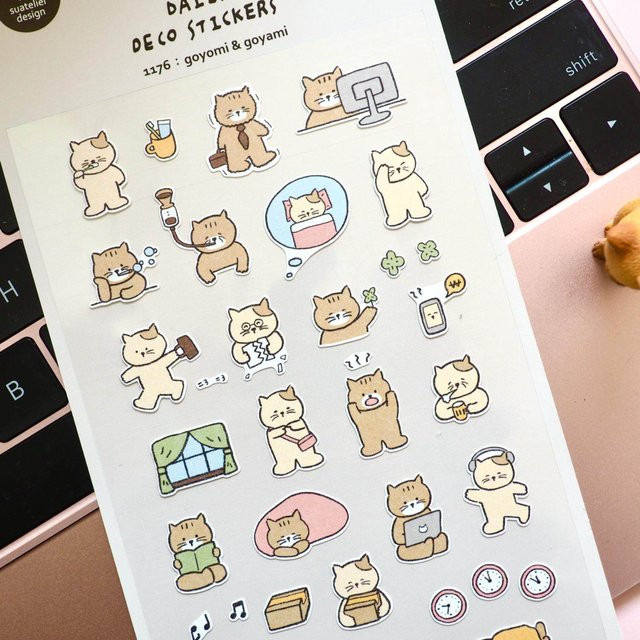 Suatelier Katzen-Cartoon Papieraufkleber für Scrapbooking und DIY Journaling, Mehrfarbig - Bild 1