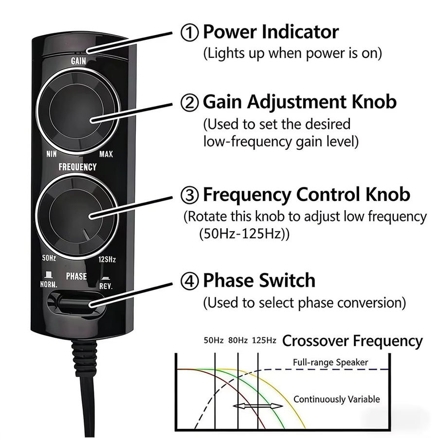 Pioneer RCA Controller-Kabelbaum für Auto-Stereo-Verstärker und Subwoofer Lautsprecher, Schwarz - Bild 3