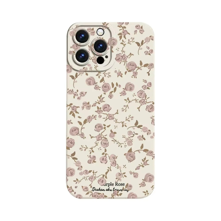 Stoßfeste Silikonhülle mit Vintage Rose Floral Flowers Design für iPhone 16 15 14 13 12 11 Pro Max Plus SE in Pink und Multicolour - Bild 6