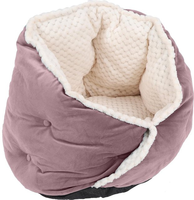 OutsideWorld Hundebett in Höhlenform aus Samtstoff, Farbe: Lila, B/T/H: 35,0 x 36,0 x 40,0 cm - Bild 1