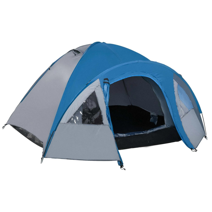 Furnicato Campingzelt für 4 Personen, 4 Jahreszeiten, Blau Grau, B/T/H: 300 x 250 x 130 cm - Bild 2