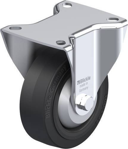 Blickle Bockrolle B-POEV 100KA-FA in Schwarz und Grau aus Stahl mit 100 mm Rad-Durchmesser und 200 kg Tragfähigkeit - Bild 1
