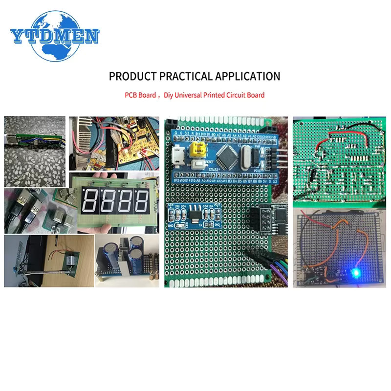 YTDMEN 5er Set Einseitige PCB Prototyp Boards Universal DIY Leiterplatten in Grün - Bild 2