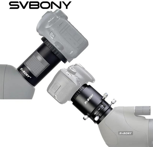 Svbony Kameraadapter für Spektive in Schwarz, kompatibel mit SV28, SV14, SV13, SV46, SV406 und SV411 - Bild 1