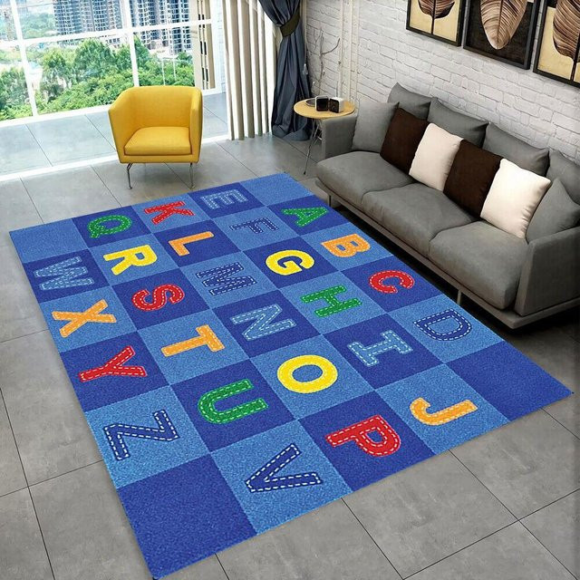 Karpetti ABC-Cartoon-Alphabet Kinderteppich, rutschfeste Spielmatte für das Kinderzimmer, Wohnzimmer oder Schlafzimmer, Mehrfarbig, Breite: 60 cm, Länge: 90 cm - Bild 1