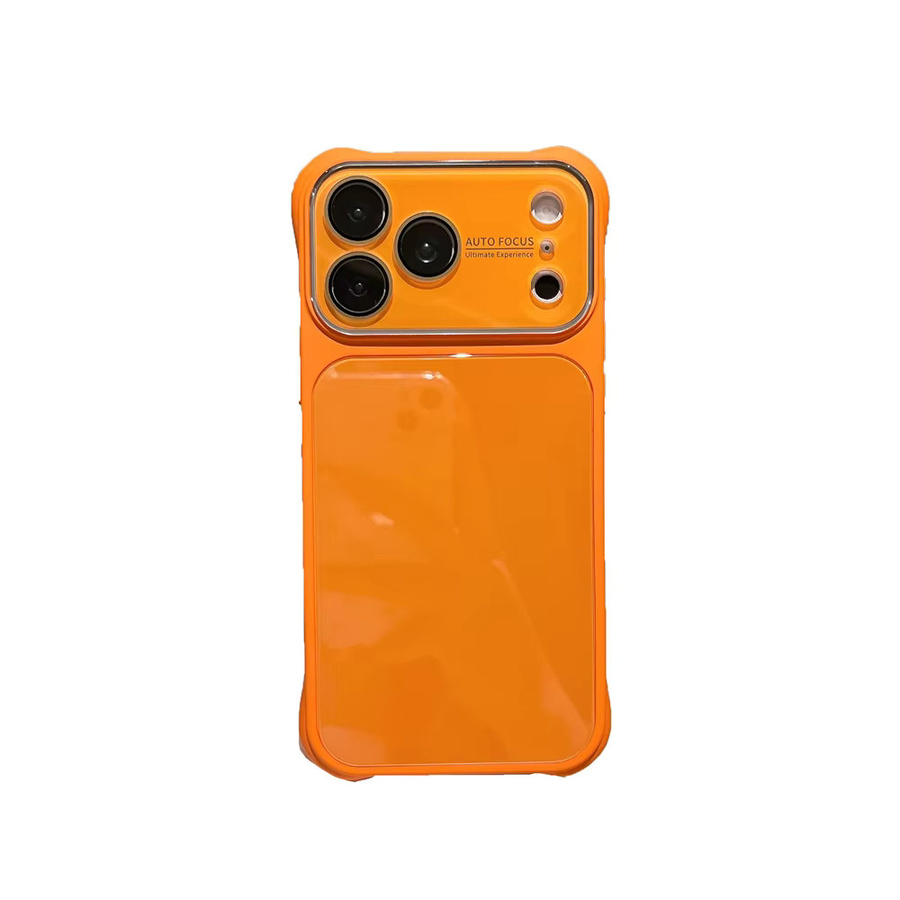 Xeber Silikon-Glas-Handyhülle mit hartem Rückteil für iPhone 17 Pro Max und 16 Pro in Gelb und Orange - Bild 2