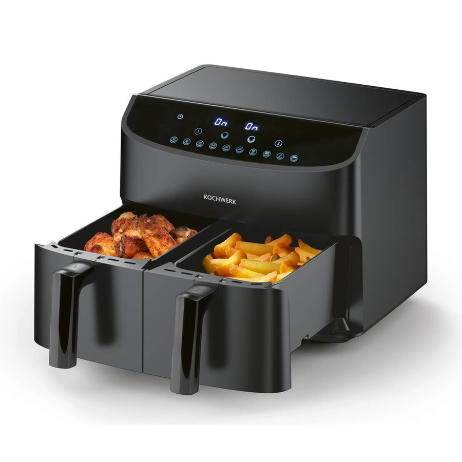Kochwerk Heißluftfritteuse in Schwarz aus Metall mit 3,5 l Volumen, B/H/L: 36 x 31 x 39 cm - Bild 2