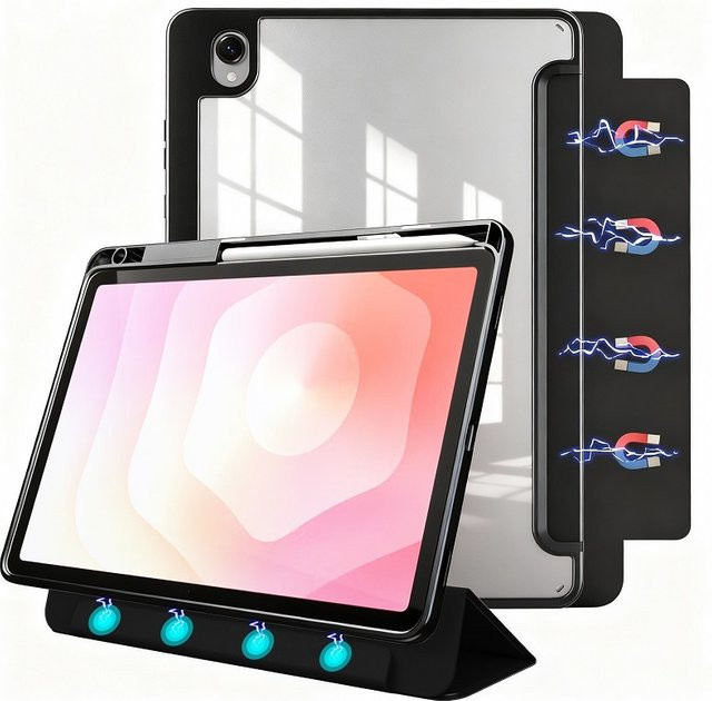Samsung Magnetische Schutzhülle mit Stifthalter für Galaxy Tab S11, Tab A11 Plus und Tab A9 Plus 11 Zoll sowie 8,7 Zoll, abnehmbare Abdeckung, Blau und Schwarz - Bild 1