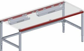 Rocholz SYSTEM FLEX 4-fach Steckdose in Schwarz und Silber zur Befestigung an Tisch-Funktionsunterzügen B/H/T: 304 x 61 x 45 mm - Bild 1