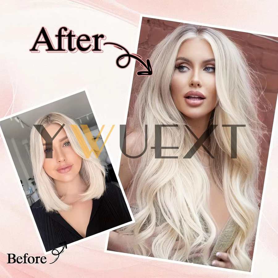 YWUEXT Echthaar-Tape-in-Extensions, blond, glatt, 30 g - Bild 3