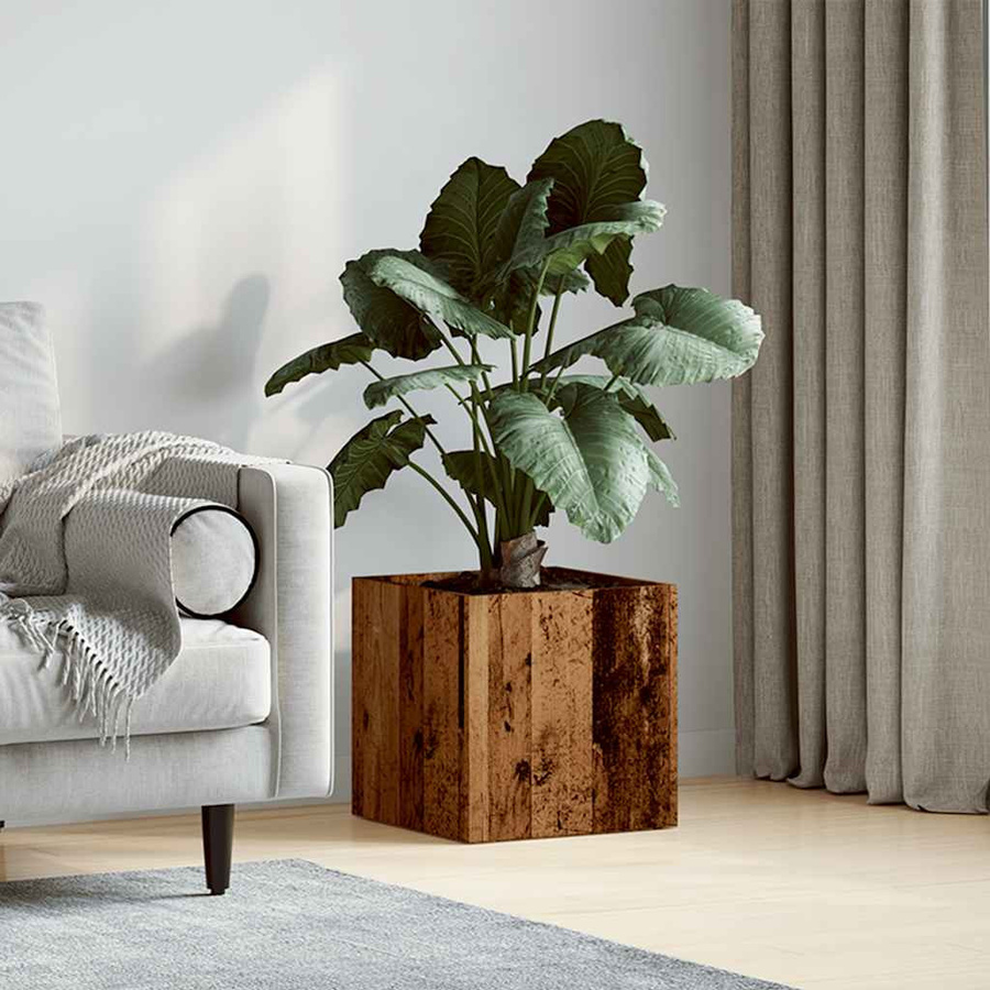Vidaxl Pflanzgefäß aus Holz in Braun im rustikalen Design, B/T/H: 40 x 40 x 40 cm - Bild 3