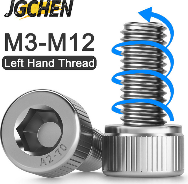 XMSJ Innensechskantschrauben mit Linksgewinde aus 304 Edelstahl in Silber - Bild 1