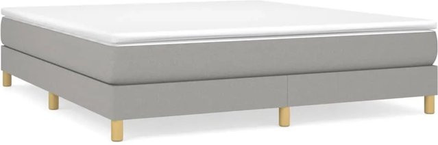 vidaXL Boxspringbett mit Matratze Hybrid-Design in Hellgrau, B/T/H: 160 x 200 x 250 cm - Bild 1