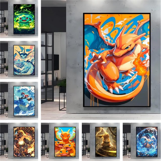 Glurak Pokemon Leinwandbild von TAKARA TOMY als modernes Wandbild in Mehrfarbig - Bild 1